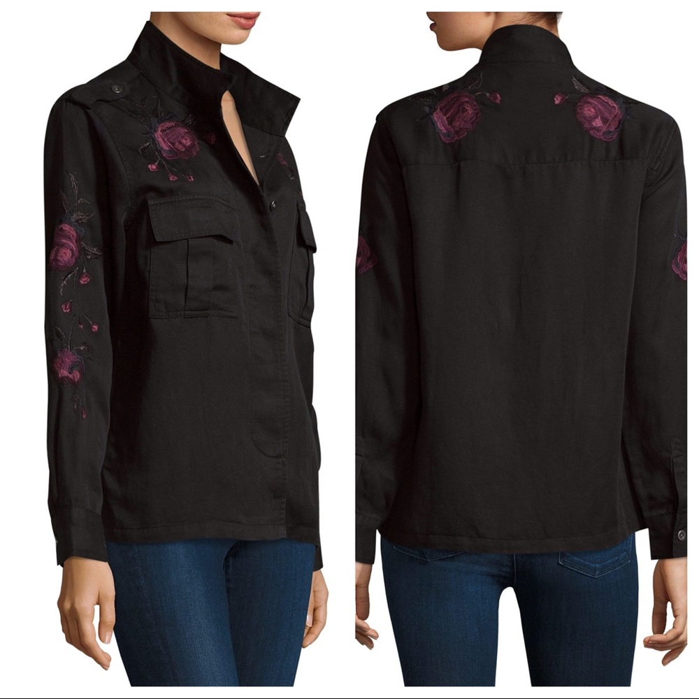 Rails Elliot Floral Shirt Jacket Embroidered XS